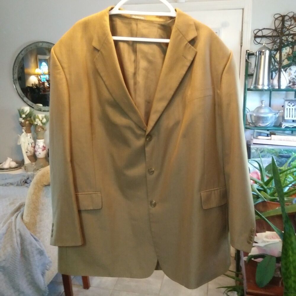 Vintage Vanetti Rayon/Poly 50R tan Suit Jacket fully lined